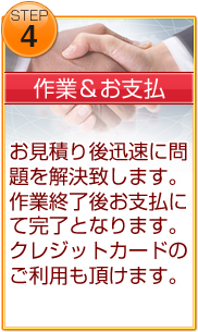 作業の流れ4:作業完了&お支払